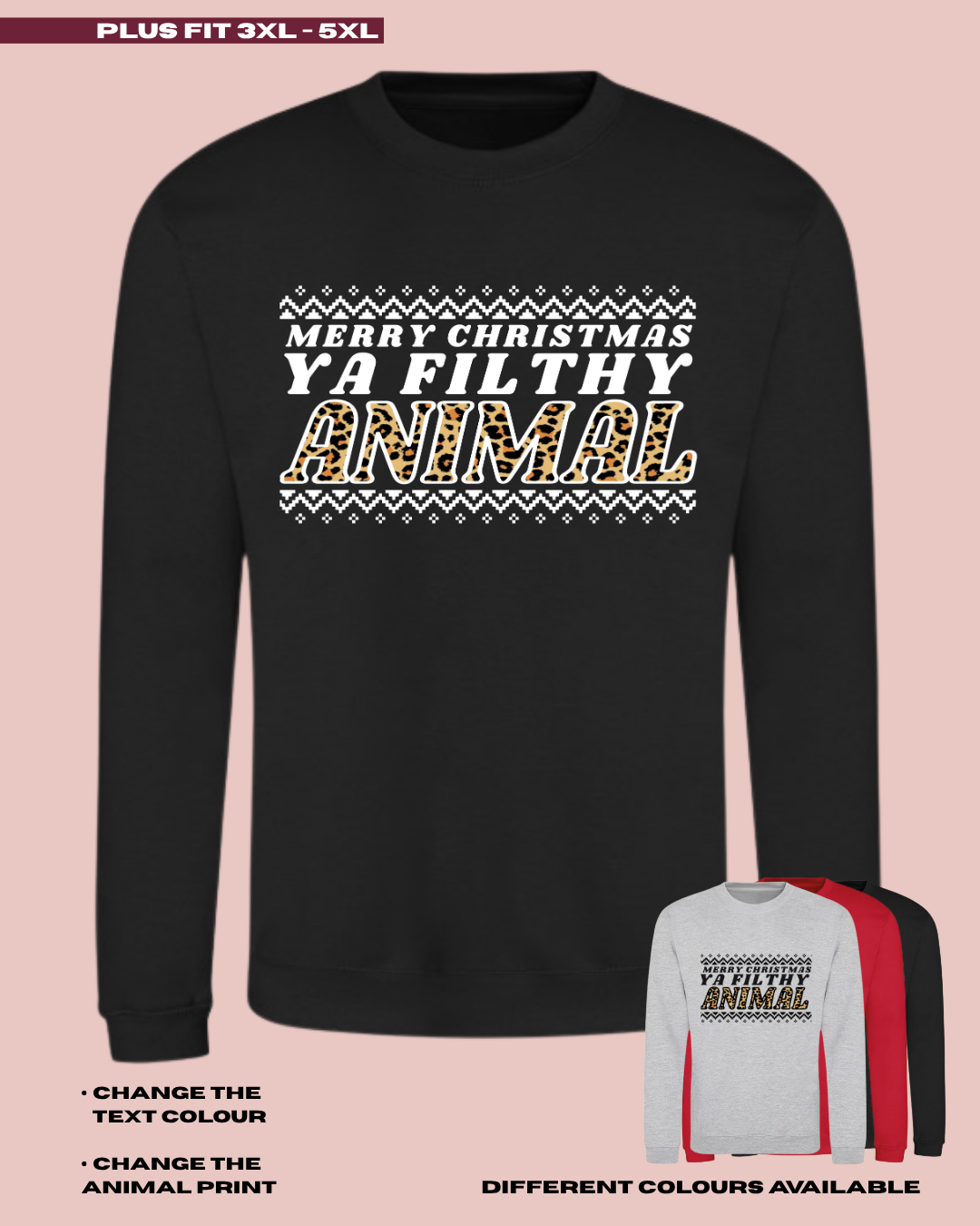 ADULTS Filthy Animal Christmas Jumper - PLUS FIT
