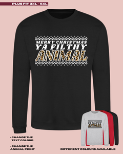 ADULTS Filthy Animal Christmas Jumper - PLUS FIT