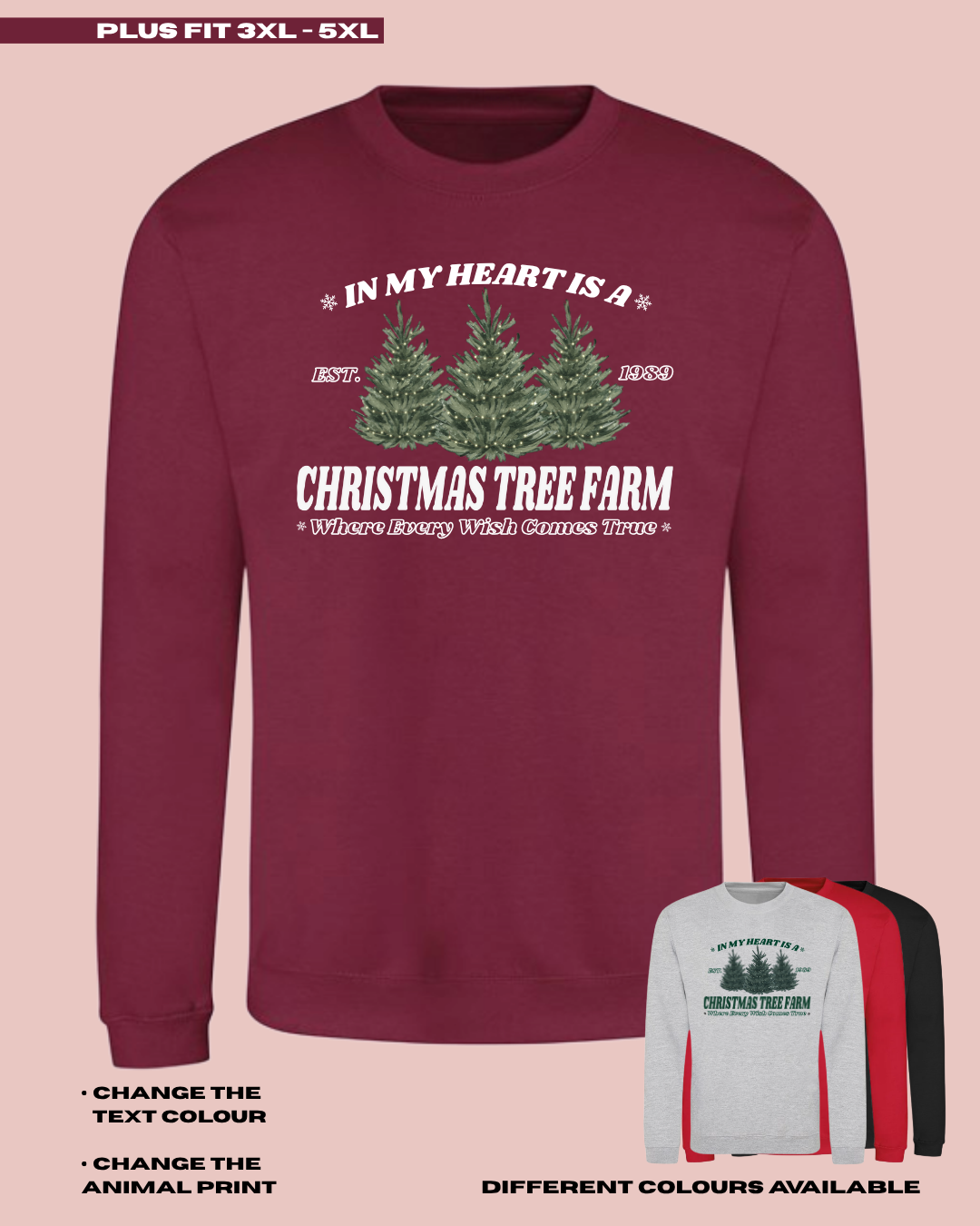 ADULTS Christmas Tree Farm Jumper  - PLUS FIT