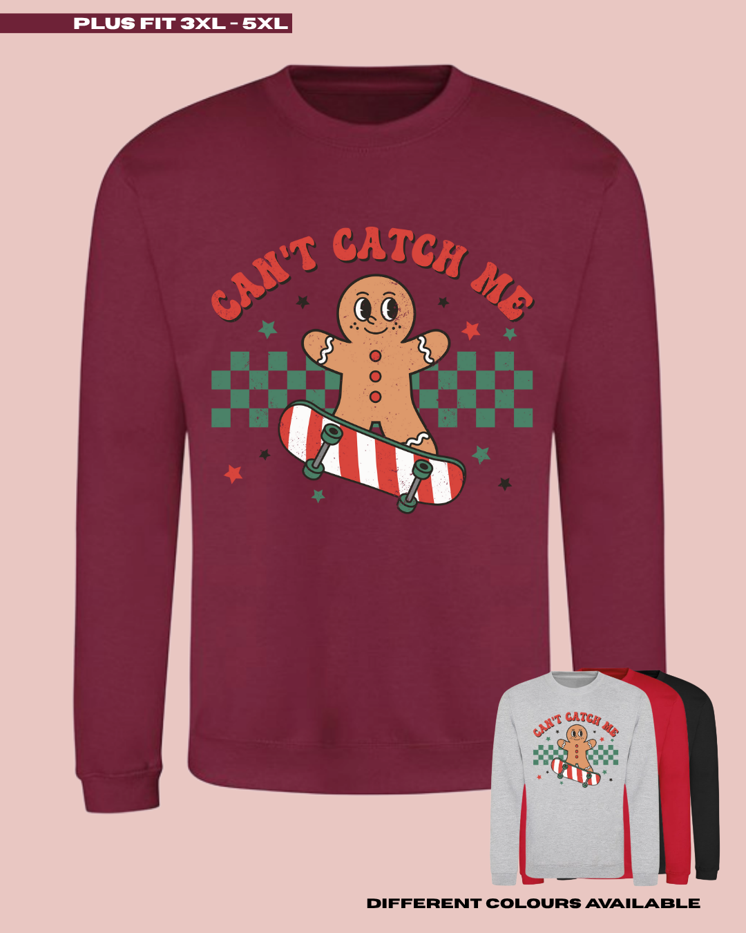 ADULTS Can't Catch Me Christmas Jumper - PLUS FIT