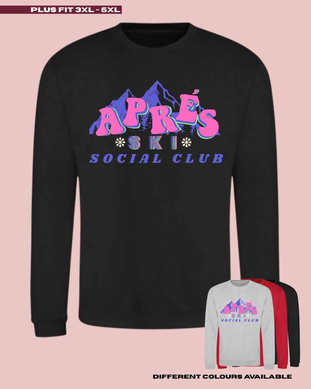 ADULTS Apres Ski Social Club Christmas Jumper - PLUS FIT