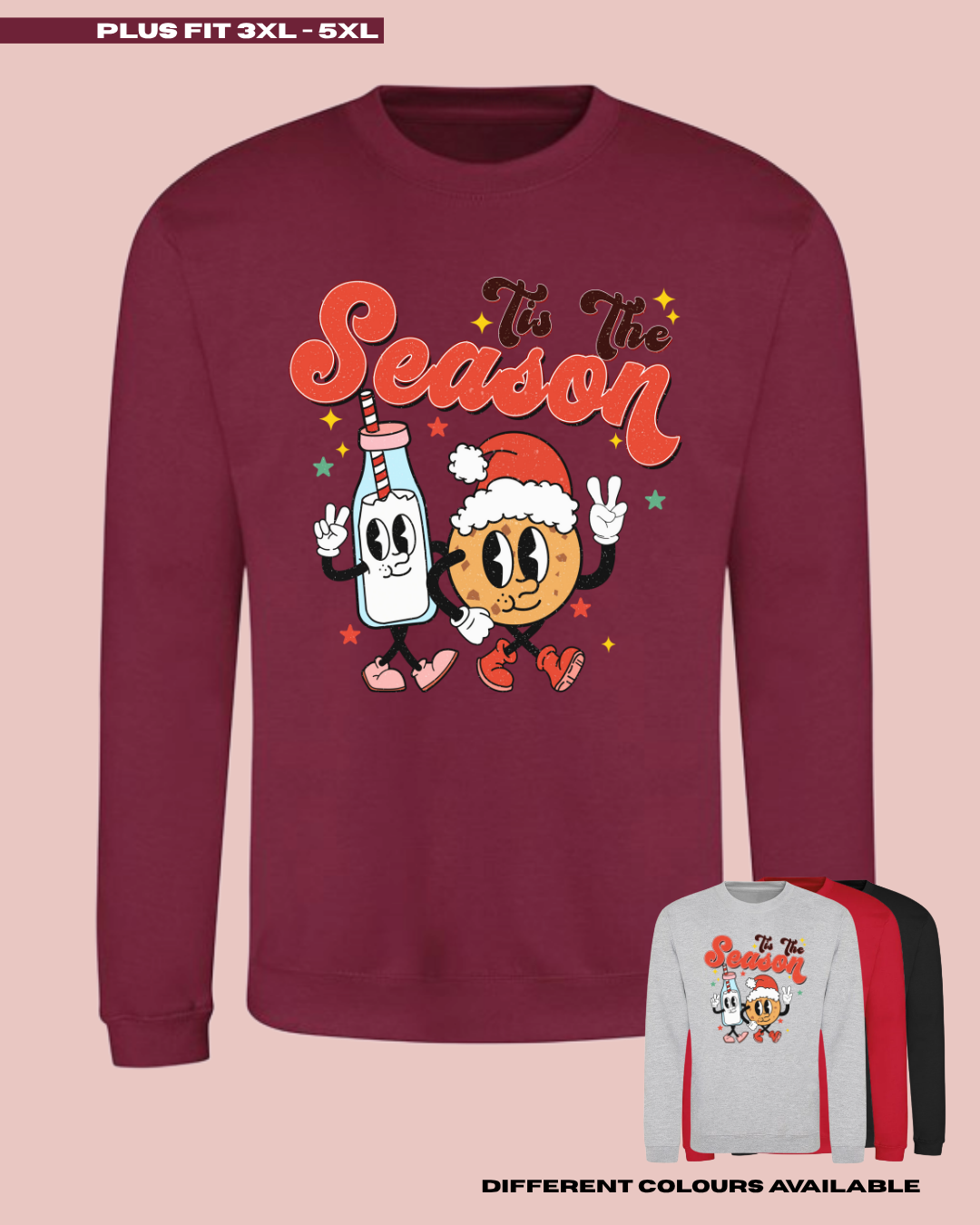 ADULTS Tis The Season Christmas Jumper - PLUS FIT