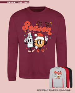 ADULTS Tis The Season Christmas Jumper - PLUS FIT