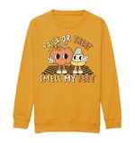 Load image into Gallery viewer, Adults TRICK OR TREAT SMELL MY FEET Sweatshirt
