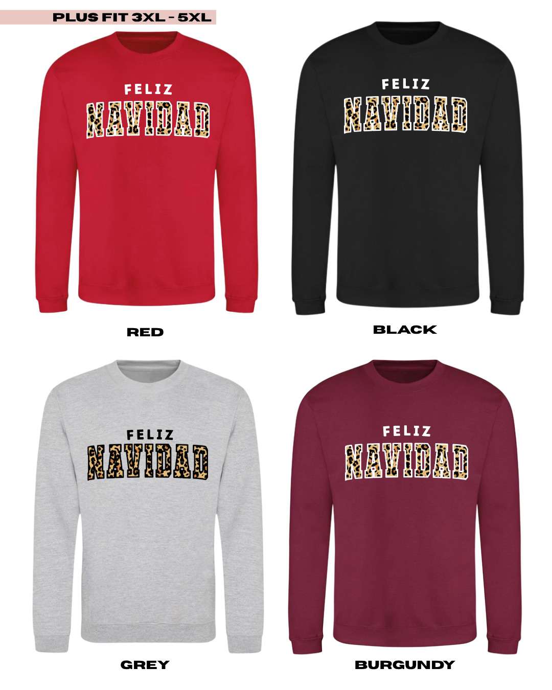 ADULTS Feliz Navidad Christmas Jumper - PLUS FIT