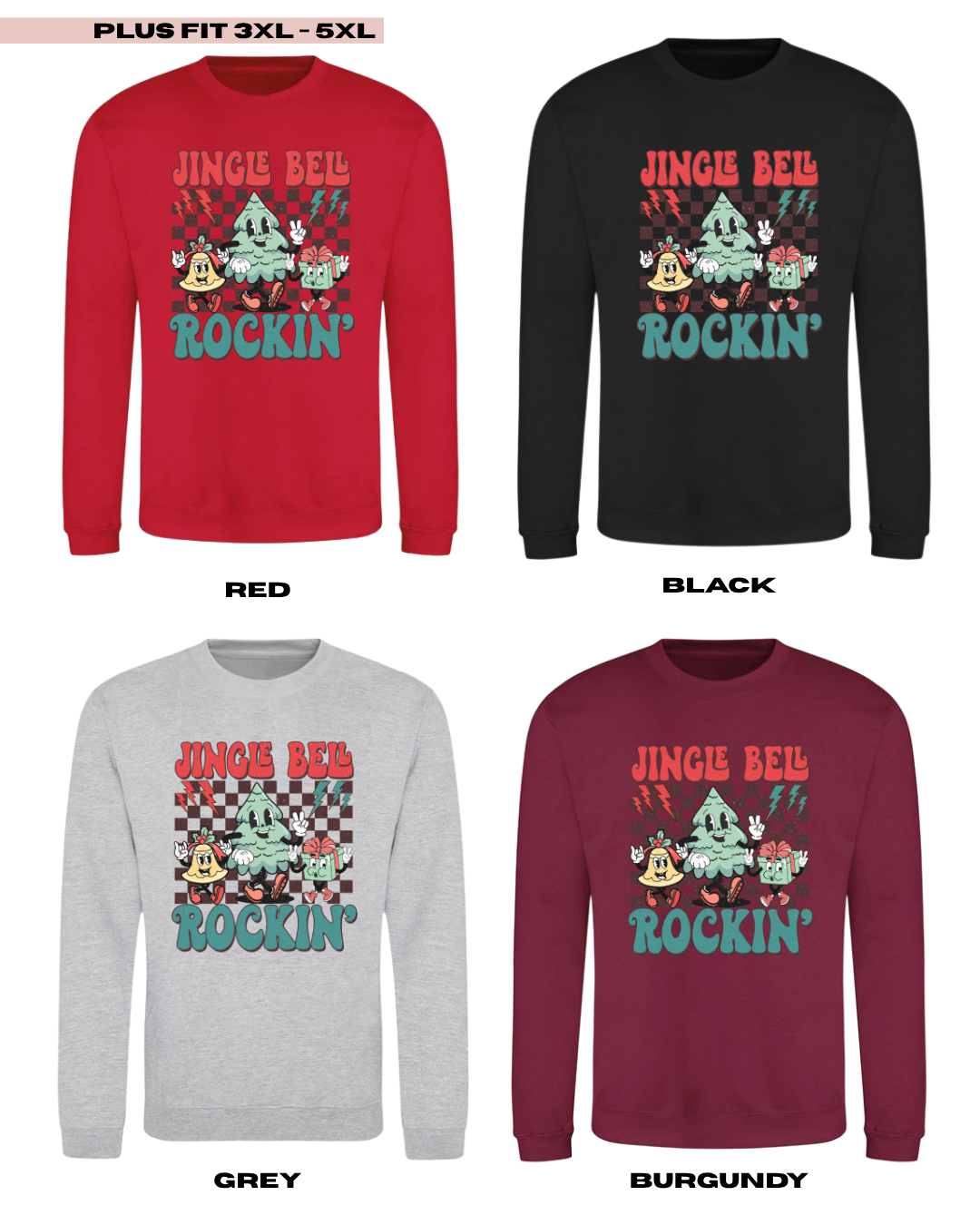 ADULTS Jingle Bell Rockin' Christmas Jumper - PLUS FIT