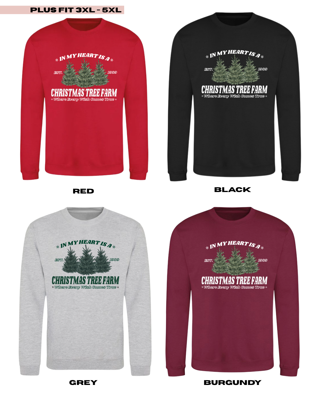 ADULTS Christmas Tree Farm Jumper  - PLUS FIT
