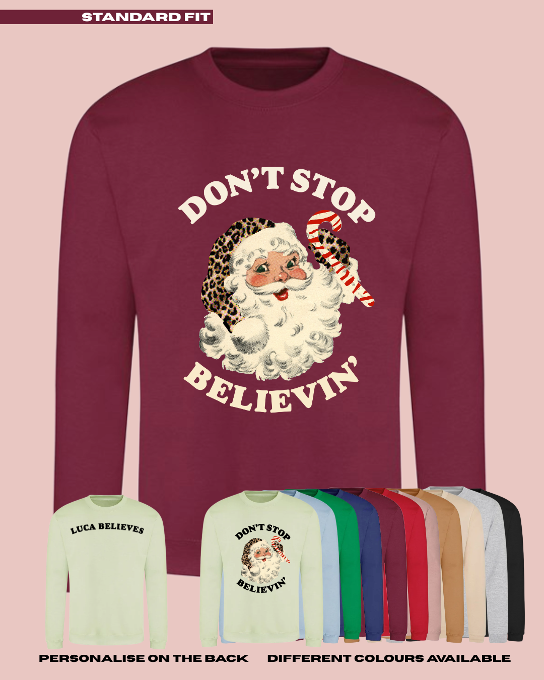 ADULTS Don't Stop Believin' Christmas Jumper  - STANDARD FIT