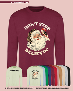 ADULTS Don't Stop Believin' Christmas Jumper  - STANDARD FIT