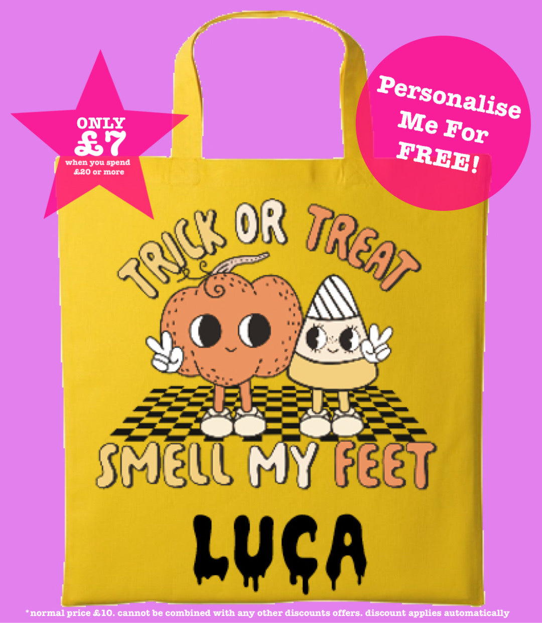 Halloween TRICK OR TREAT SMELL MY FEET Swag Bag