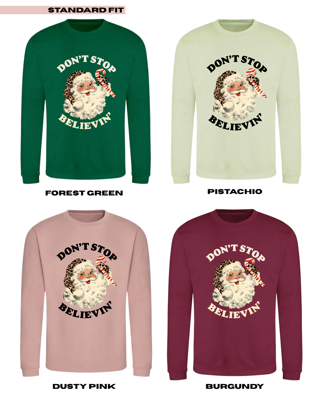 ADULTS Don't Stop Believin' Christmas Jumper  - STANDARD FIT