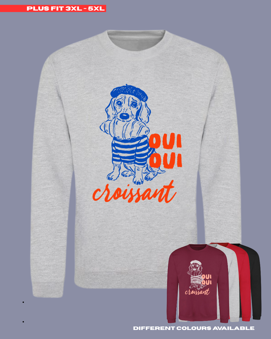 ADULTS Oui Oui Croissant Jumper - PLUS FIT