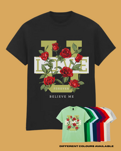 Adults LOVE U FOREVER Floral Graphic TShirt