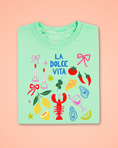 ADULTS LA DOLCE VITA CUTE RETRO SUMMER TSHIRT