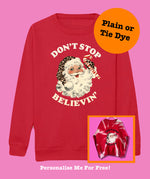 Load image into Gallery viewer, Adults BRIGHT RED Don’t Stop Believing Sweatshirt
