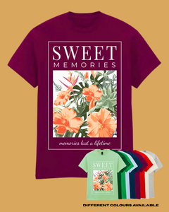 Adults SWEET MEMORIES Floral Graphic TShirt