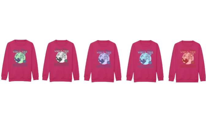 Adults FUSHIA Santa World Tour Sweatshirt