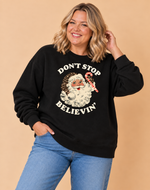 Load image into Gallery viewer, ADULTS Don't Stop Believin' Christmas Jumper  - PLUS FIT
