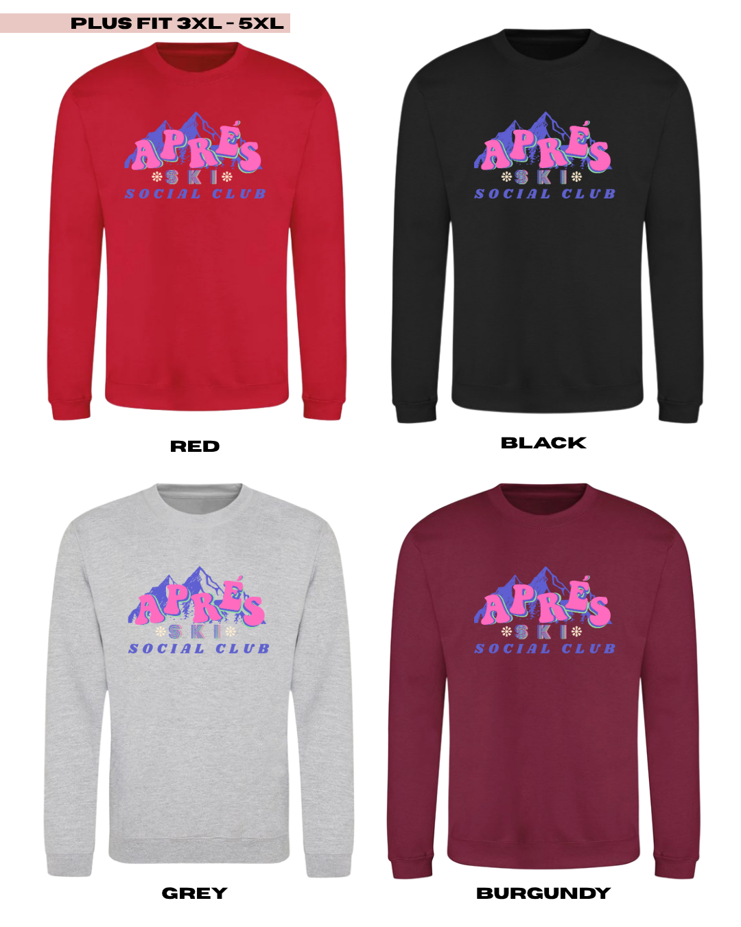 ADULTS Apres Ski Social Club Christmas Jumper - PLUS FIT