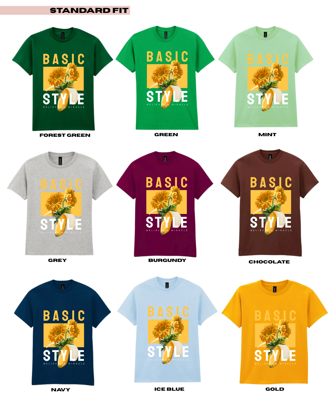 Adults BASIC STYLE Floral Graphic TShirt