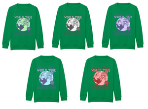 Kids BRIGHT GREEN Santa World Tour Sweatshirt