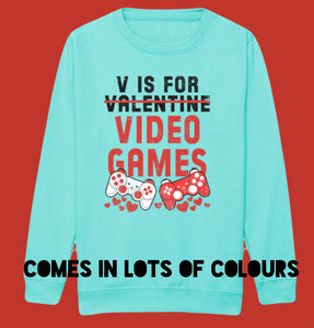 Kids V IS FOR VIDEO GAMES Sweatshirt