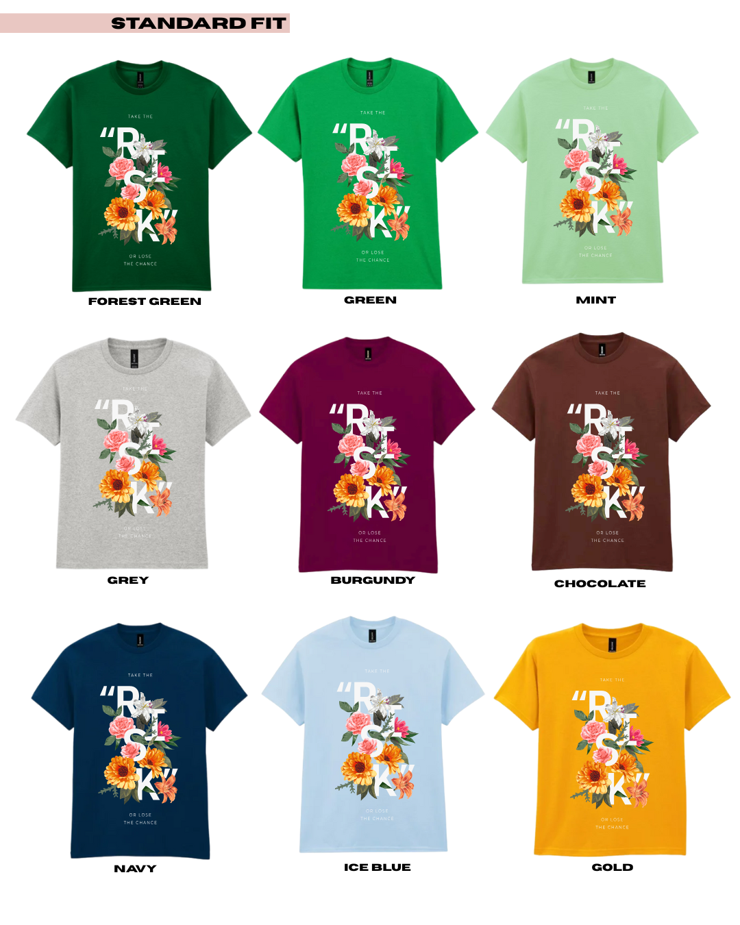 Adults TAKE THE RISK Floral Graphic TShirt