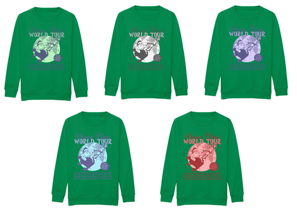 Adults BRIGHT GREEN Santa World Tour Sweatshirt