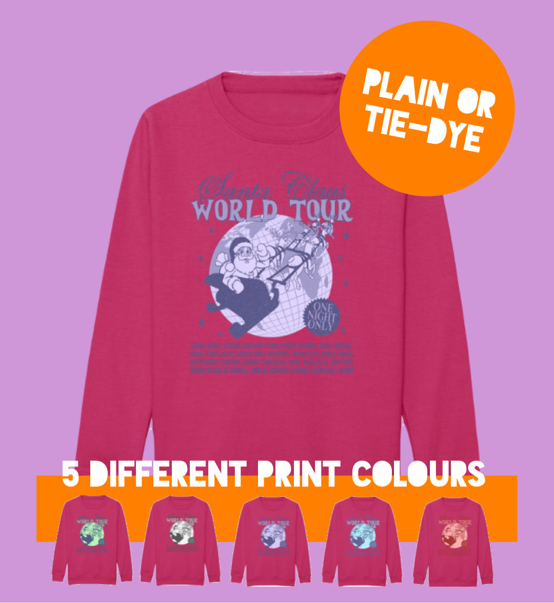 Adults FUSHIA Santa World Tour Sweatshirt