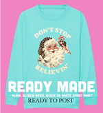 Load image into Gallery viewer, Kids READY MADE Don’t Stop Believin’ Sweatshirt in PEPPERMINT

