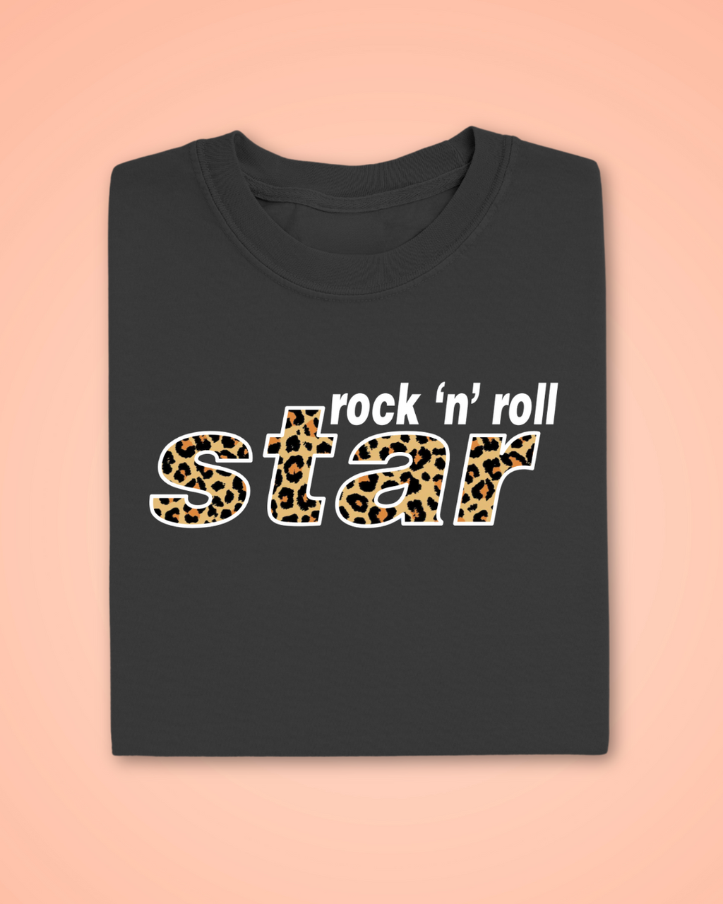 OASIS TRIBUTE INSPIRED BY TSHIRT ROCK N ROLL STAR LEOPARD PRINT