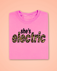 OASIS TRIBUTE INSPIRED BY TSHIRT SHES ELECTRIC LEOPARD PRINT