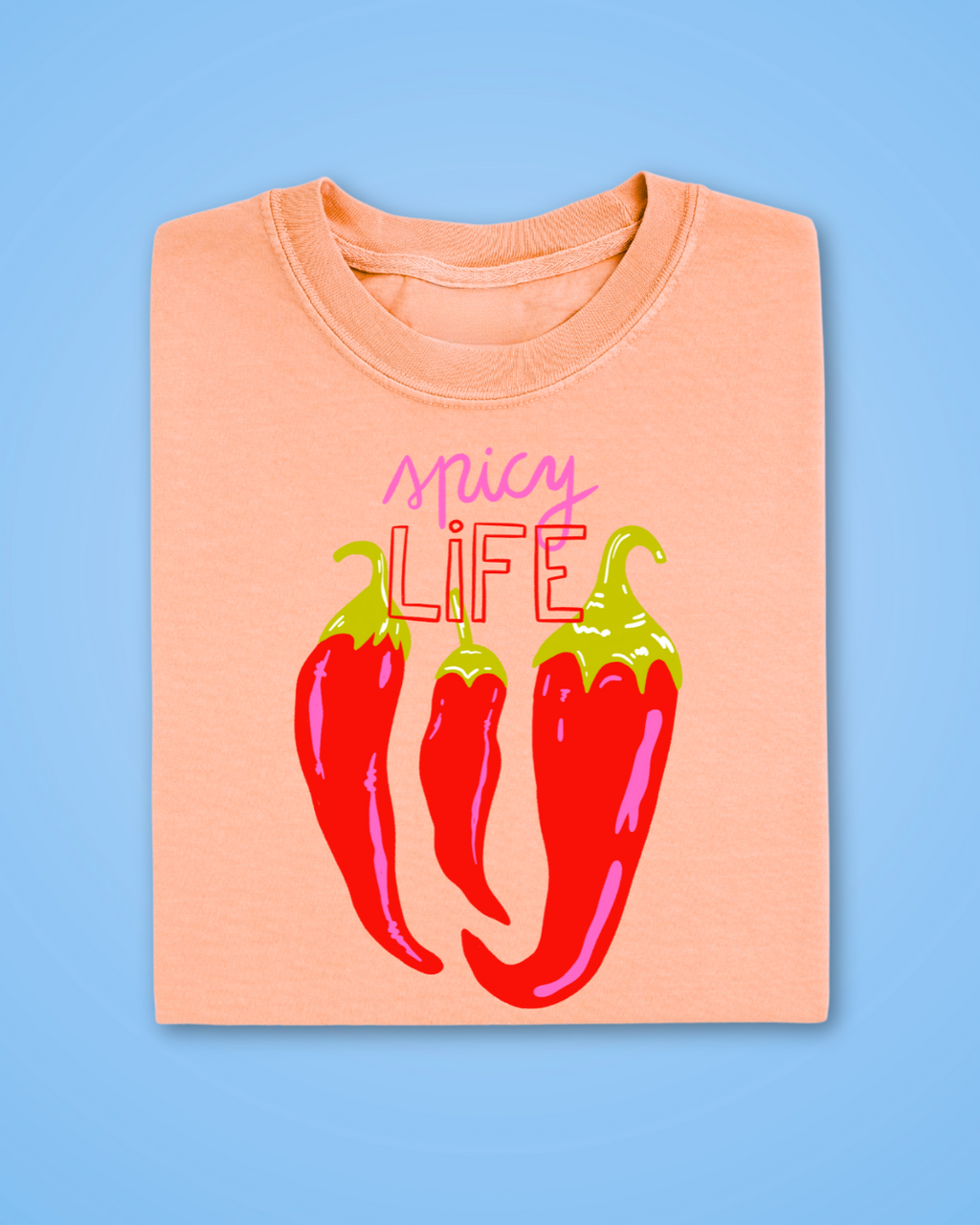adults spicy life summer retro tshirt chillies spicy margs