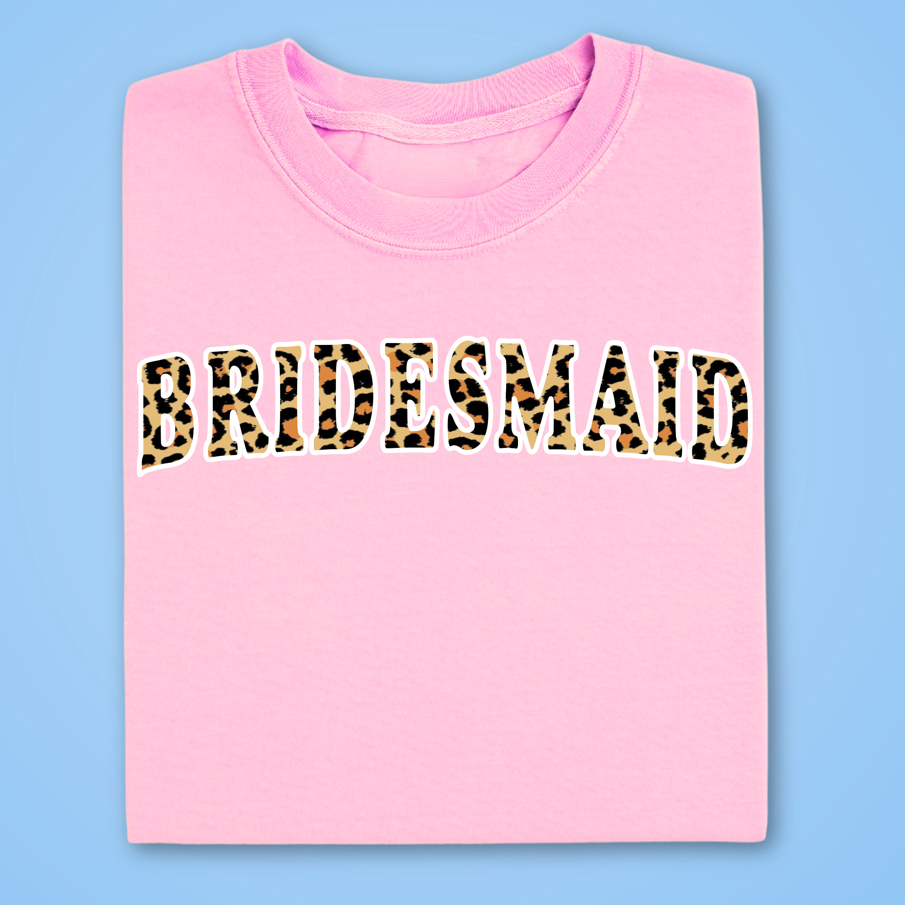 bridesmaid leopard print tshirt wedding hen do pink