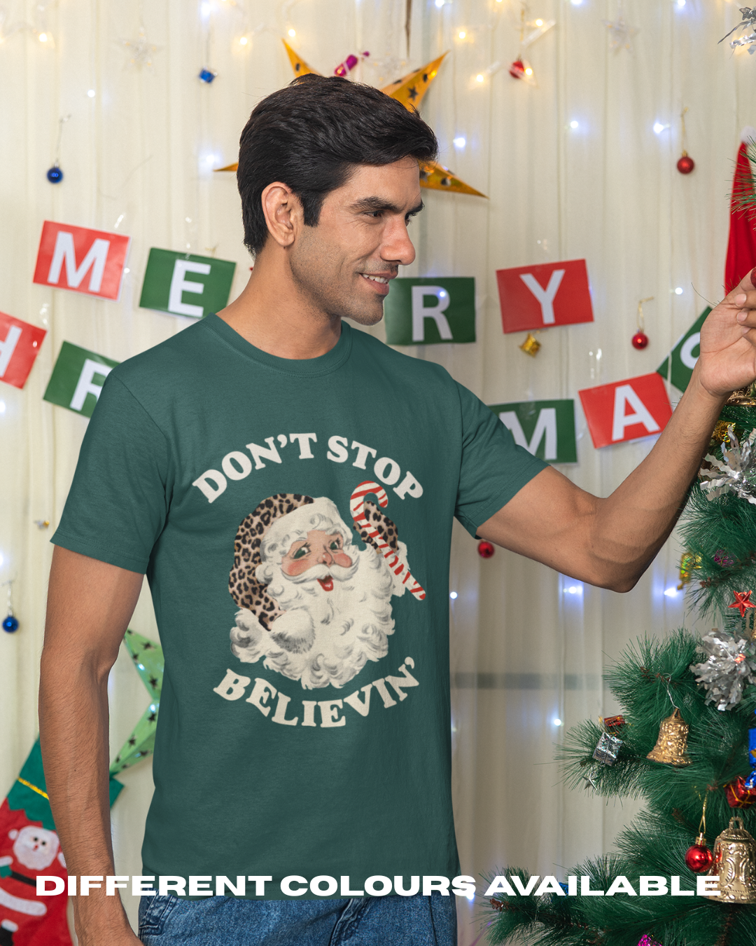 ADULTS Don't Stop Believin' Christmas TShirt  - STANDARD FIT