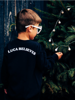 Load image into Gallery viewer, Kids RED Don’t Stop Believin’ Sweatshirt
