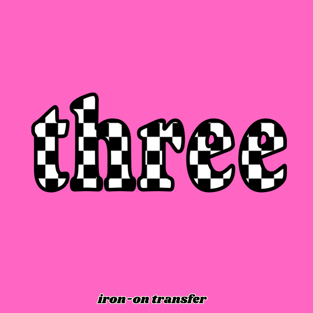 Iron-On Birthday Transfer THREE
