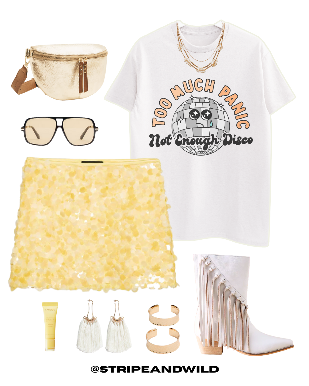 Adults TOO MUCH PANIC NOT ENOUGH DISCO T Shirt / Tank