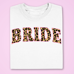 Load image into Gallery viewer, white pink leopard print bride hen do wedding engagement tshirt
