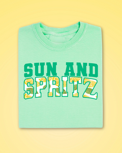 women sun and spritz mint tshirt lemon print summer